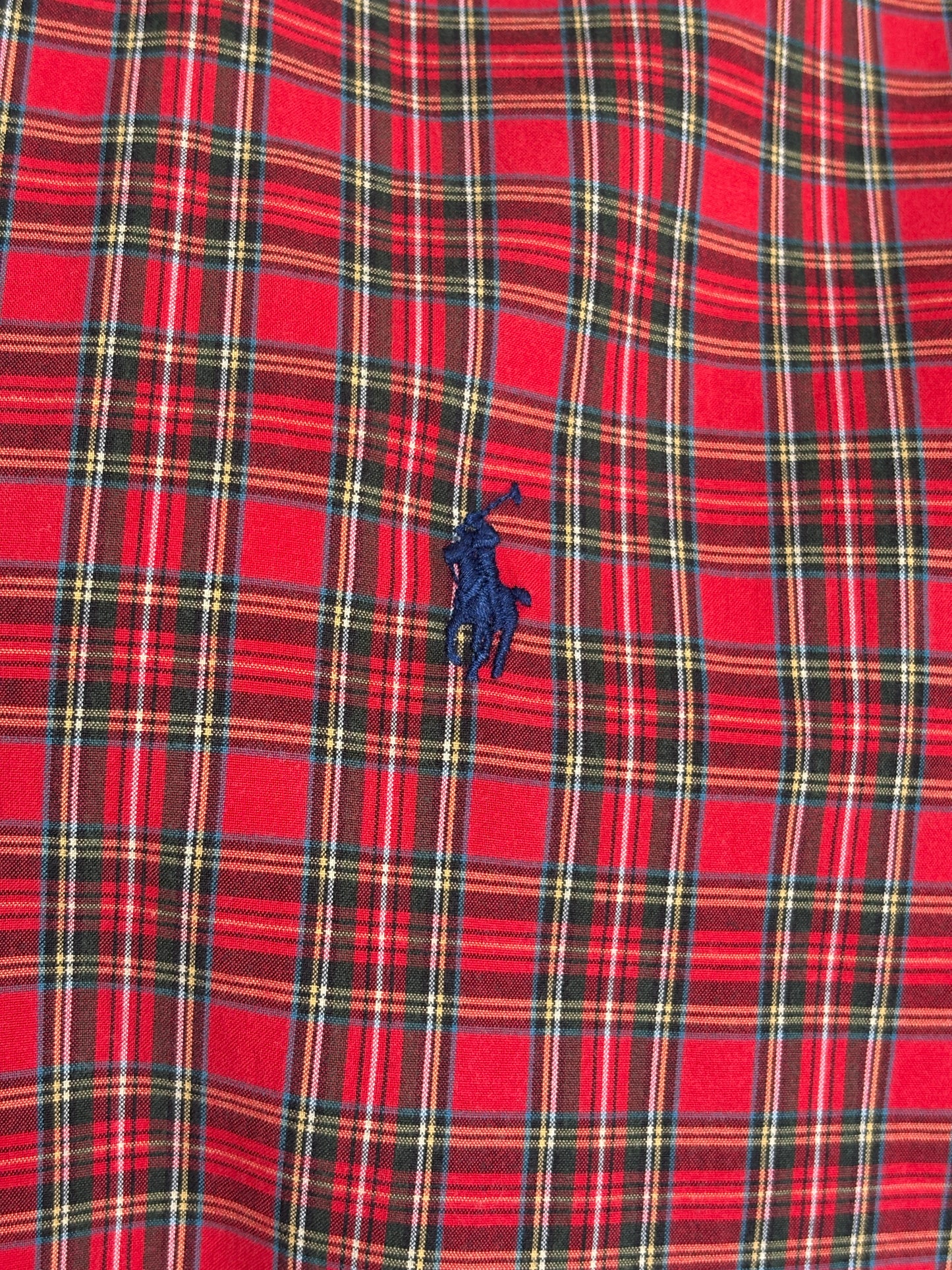 Ralph Lauren BLAKE Shirt Medium Red Plaid Cotton Button Down