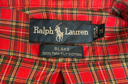 Ralph Lauren BLAKE Shirt Medium Red Plaid Cotton Button Down