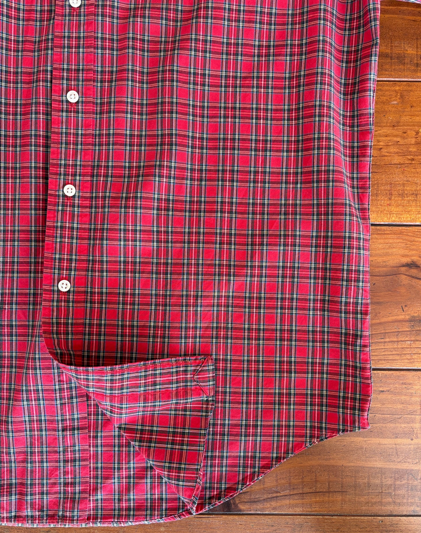 Ralph Lauren BLAKE Shirt Medium Red Plaid Cotton Button Down