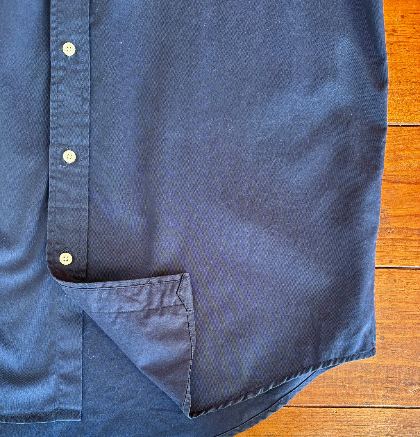Ralph Lauren BLAKE Shirt Large Navy Cotton Button Down Red Pony