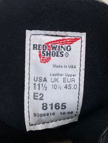 Red Wing Size 11.5 E (45 EU) 8165 is a classic 6-inch round-toe boot Black Factory Second-AJ357 Studio