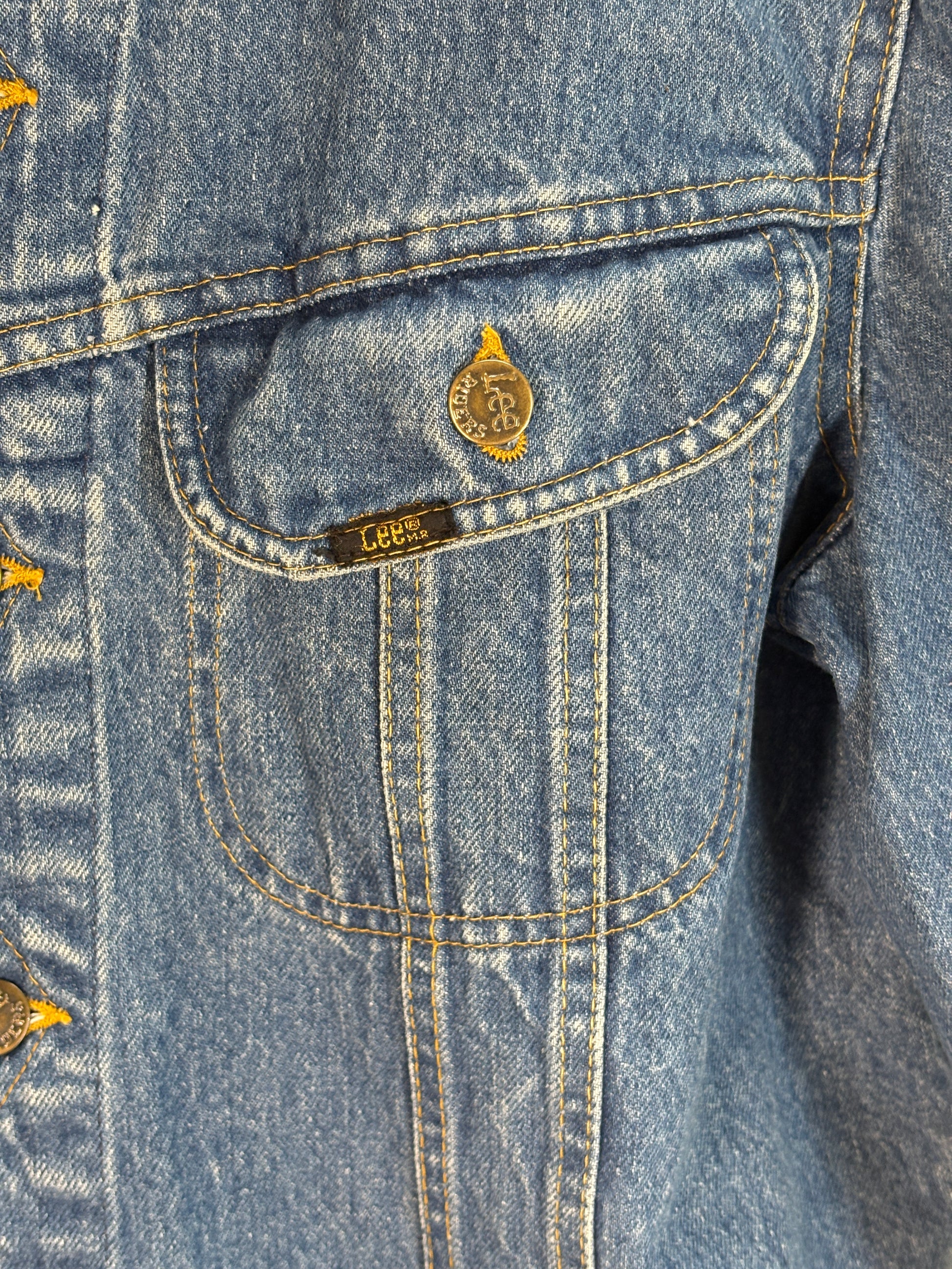 Size 42US / 52EU. Vintage 1970s Lee Denim Jacket – 2 Chest Pockets – Made in Canada - USA Vintage Bcn