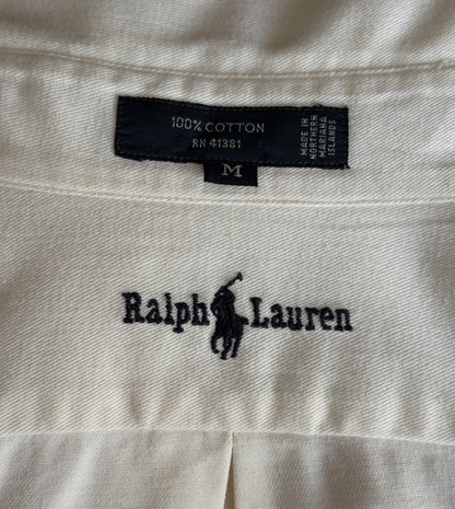 Ralph Lauren Blake Shirt Medium White Cotton Button Down USA Made