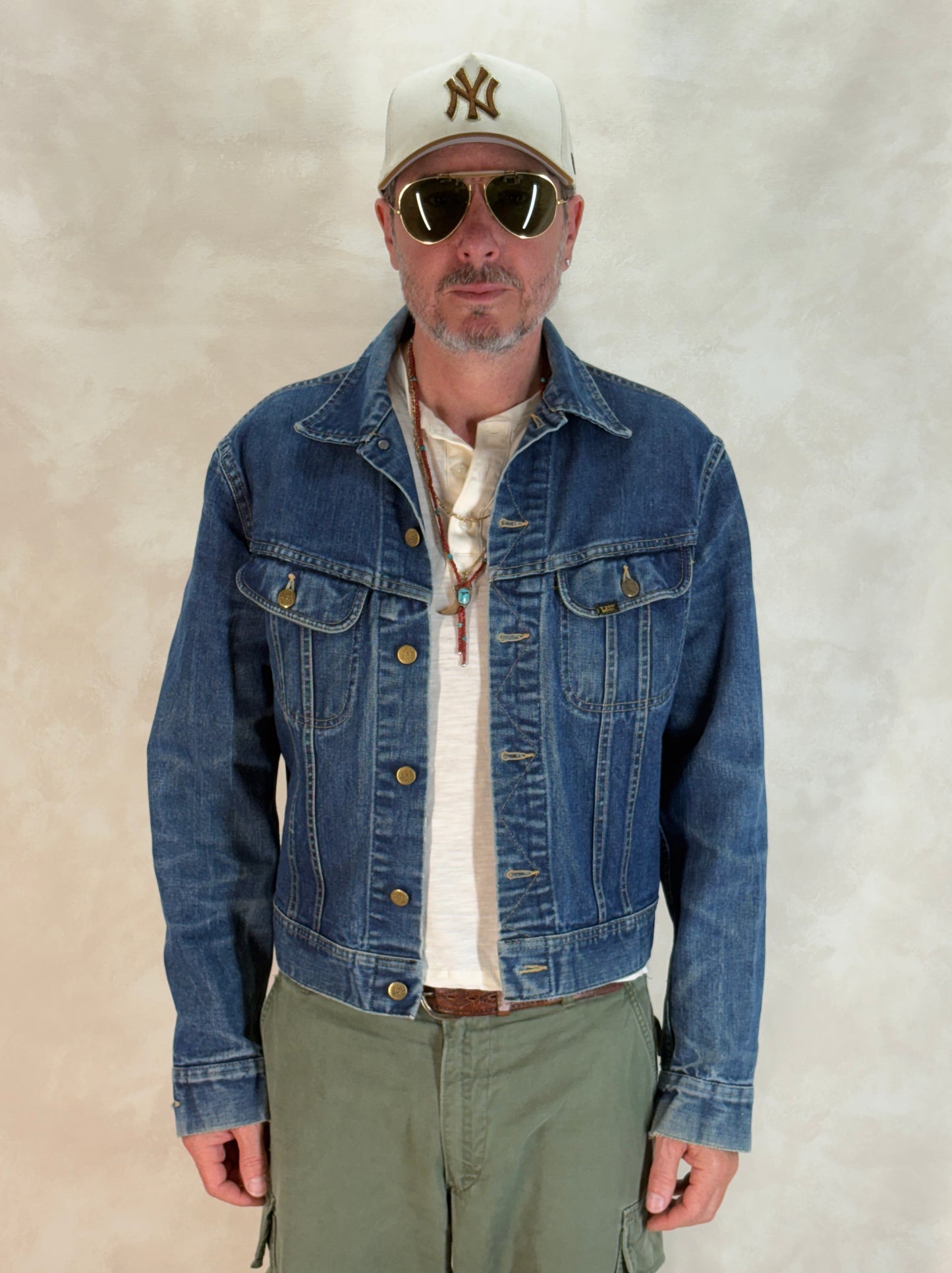 Size 42US Long / 52EU Long. Vintage 1970s Lee Denim Jacket – 2 Chest Pockets – Made in USA