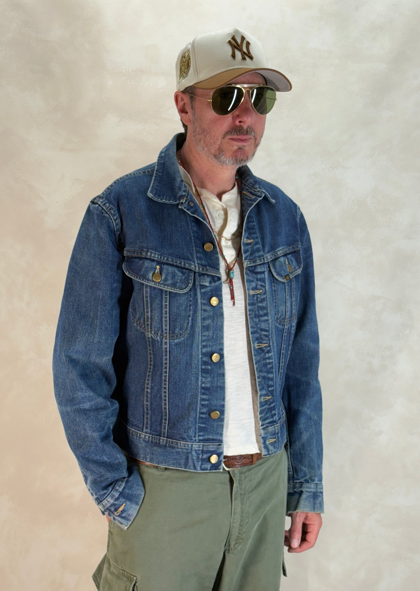 Size 42US Long / 52EU Long. Vintage 1970s Lee Denim Jacket – 2 Chest Pockets – Made in USA