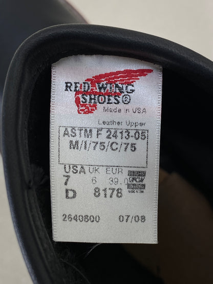 Red Wing Size 7 D (39 EU) 8178 Black Leather Boots-AJ357 Studio