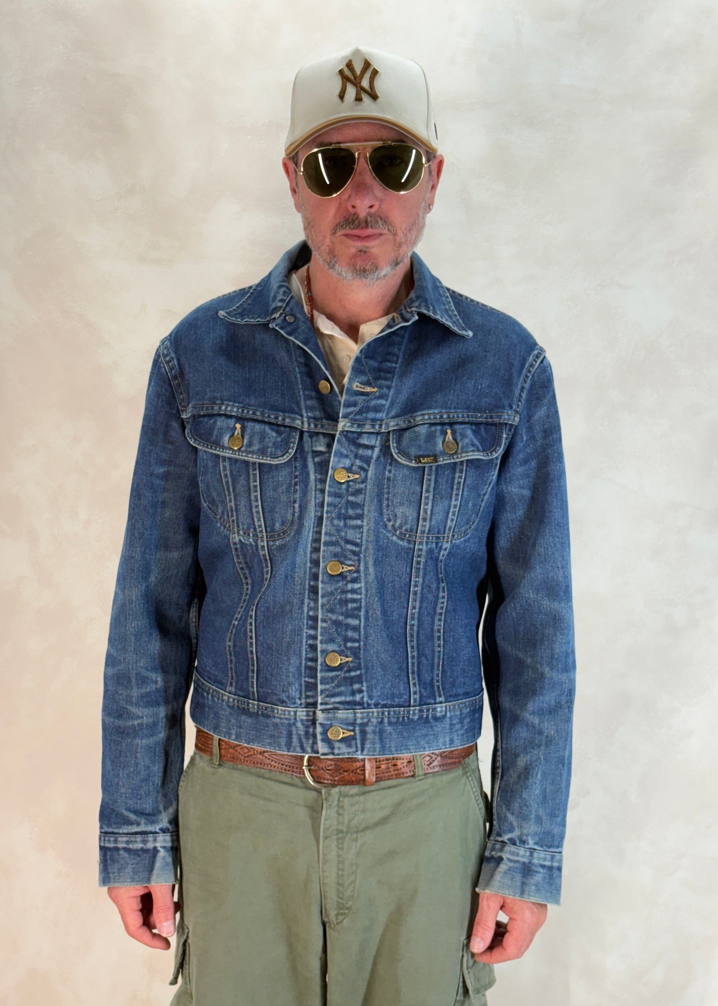 Size 42US Long / 52EU Long. Vintage 1970s Lee Denim Jacket – 2 Chest Pockets – Made in USA