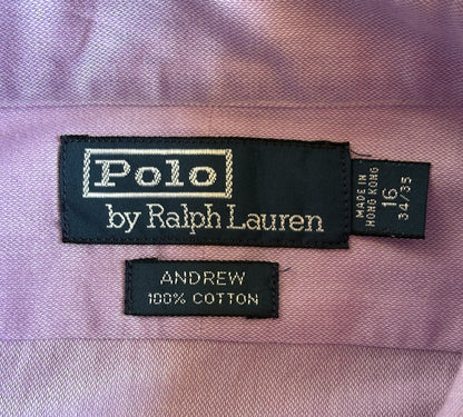 Polo Ralph Lauren ANDREW Shirt 16-32 Purple Cotton Button Up