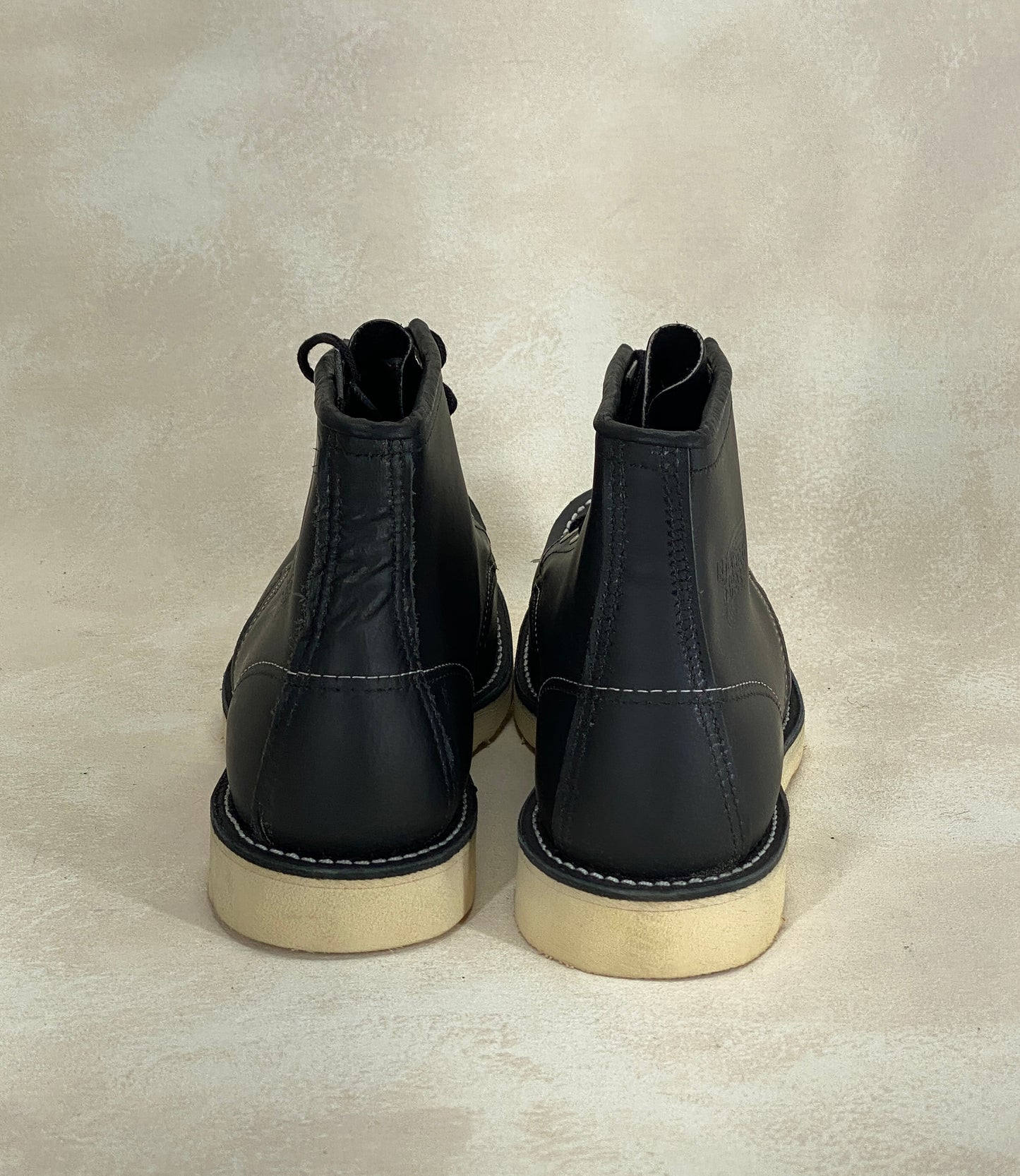 Size 8D. Factory Second Red Wing 8130 Moc Toe Black Boots – Made in USA