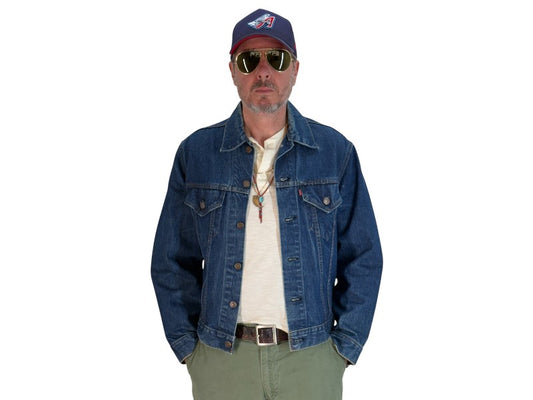 Size 42US / 52EU Vintage late 70s 70505 Levis 2 pockets made in USA - USA Vintage Bcn