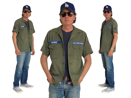 Medium Authentic Vintage 1977 US Army OG 507 Fatigue Shirt | Classic Military Style | USA Vintage BCN - USA Vintage Bcn