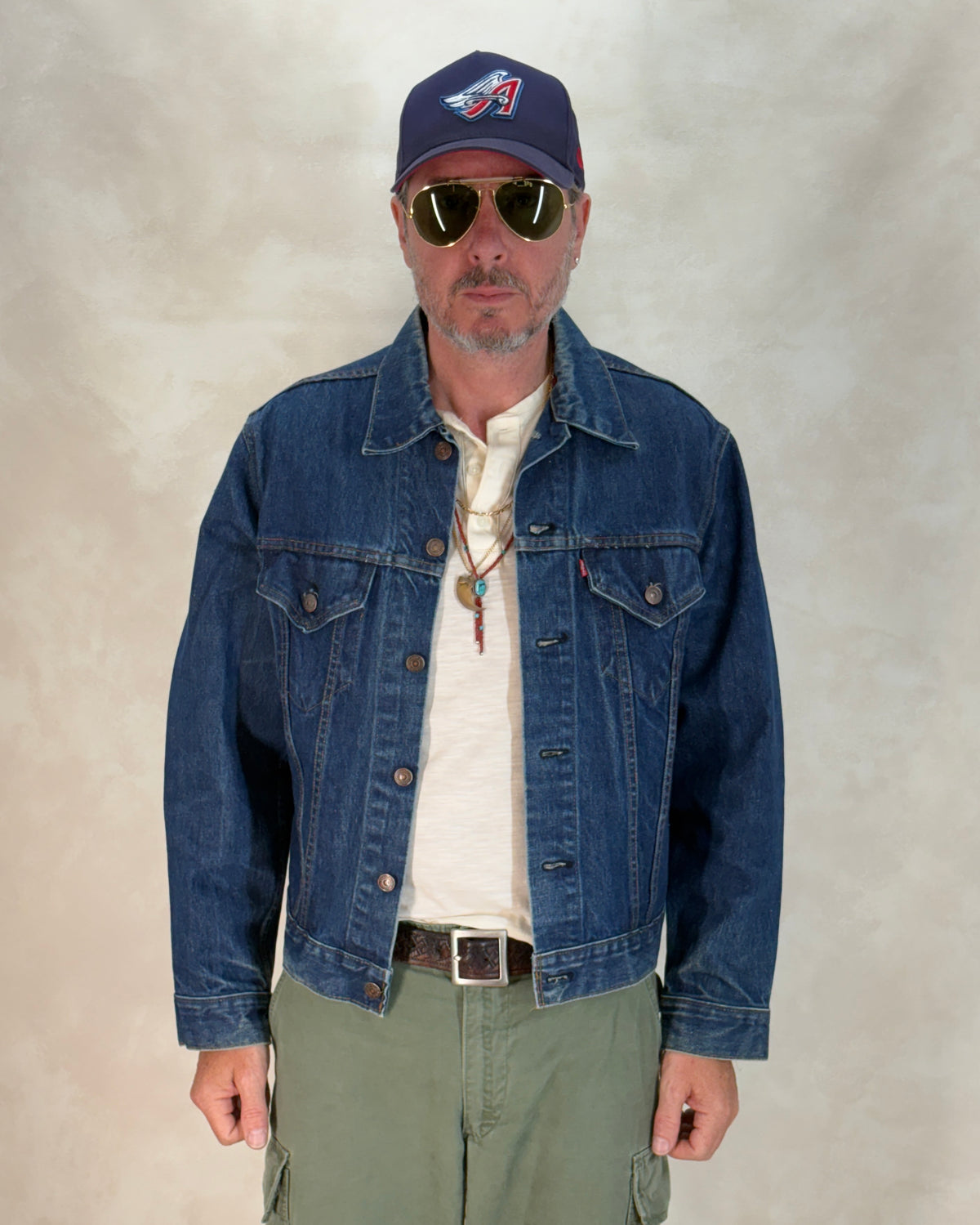 Size 42US / 52EU Vintage Late 70s Levi’s 70505 Denim Jacket – 2 Pocket, Made in USA, Classic Trucker-AJ357 Studio