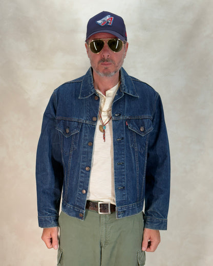 Size 42US / 52EU Vintage Late 70s Levi’s 70505 Denim Jacket – 2 Pocket, Made in USA, Classic Trucker-AJ357 Studio