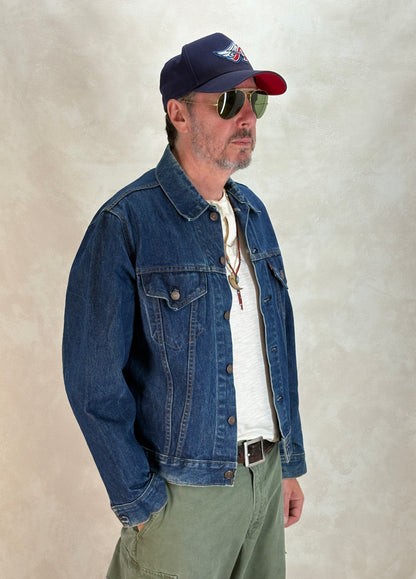 Size 42US / 52EU Vintage Late 70s Levi’s 70505 Denim Jacket – 2 Pocket, Made in USA, Classic Trucker-AJ357 Studio