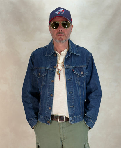 Size 42US / 52EU Vintage Late 70s Levi’s 70505 Denim Jacket – 2 Pocket, Made in USA, Classic Trucker-AJ357 Studio