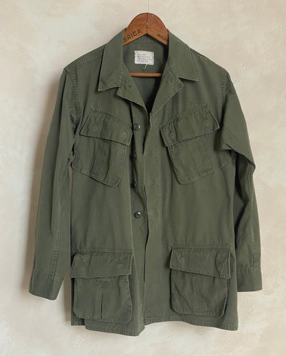 Authentic 60s US Army Vintage Vietnam Jungle Jacket | Size Small Long | Timeless Military Style-AJ357 Studio