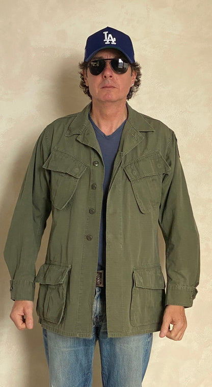 Authentic 60s US Army Vintage Vietnam Jungle Jacket | Size Small Long | Timeless Military Style-AJ357 Studio