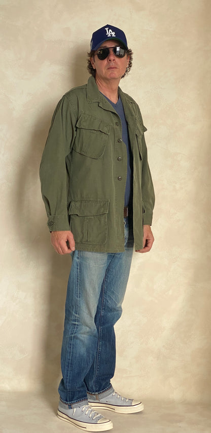 Authentic 60s US Army Vintage Vietnam Jungle Jacket | Size Small Long | Timeless Military Style-AJ357 Studio