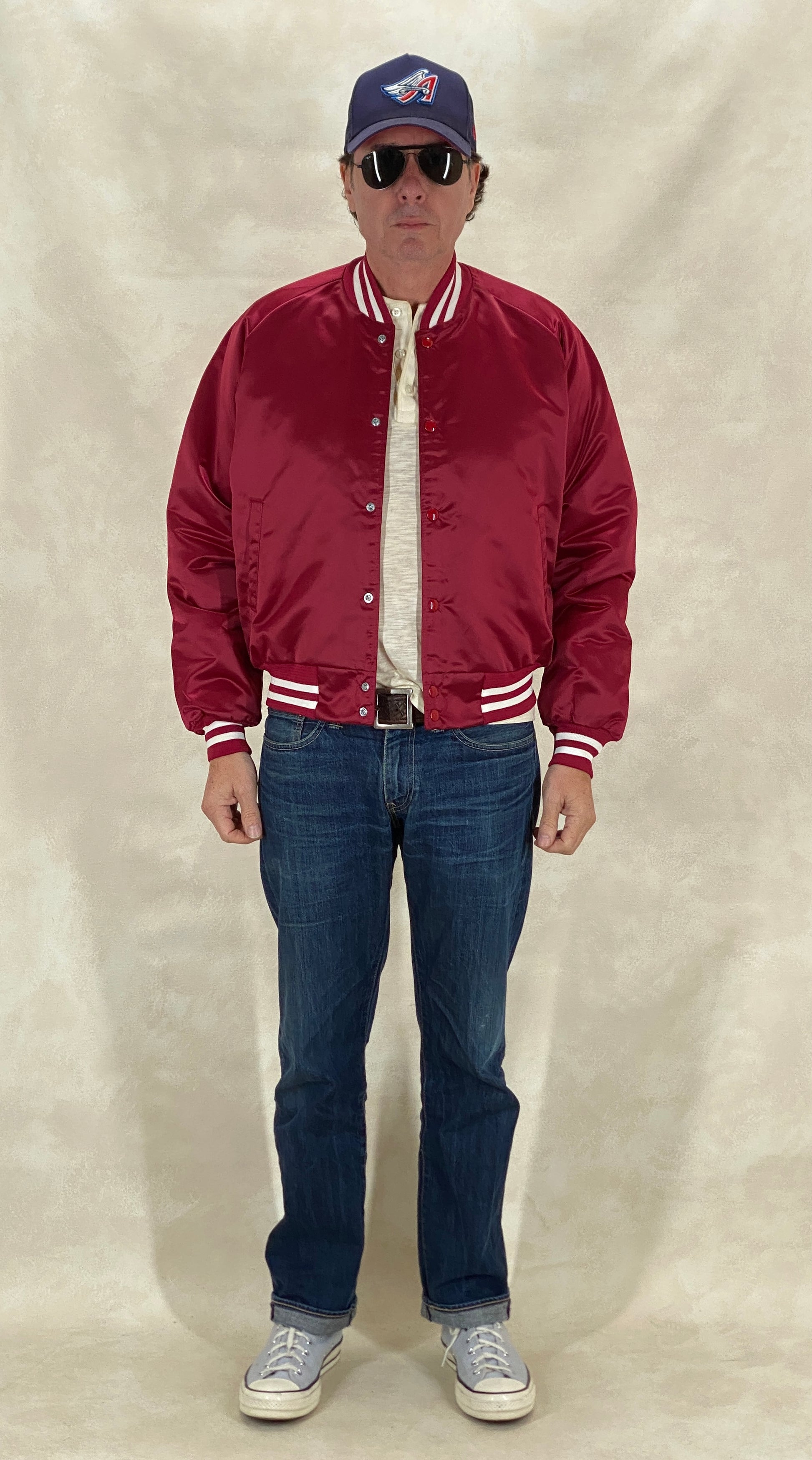 Vintage 80s Chalkline Oklahoma University Baseball Nylon Jacket Made USA Size Large Mens-AJ357 Studio