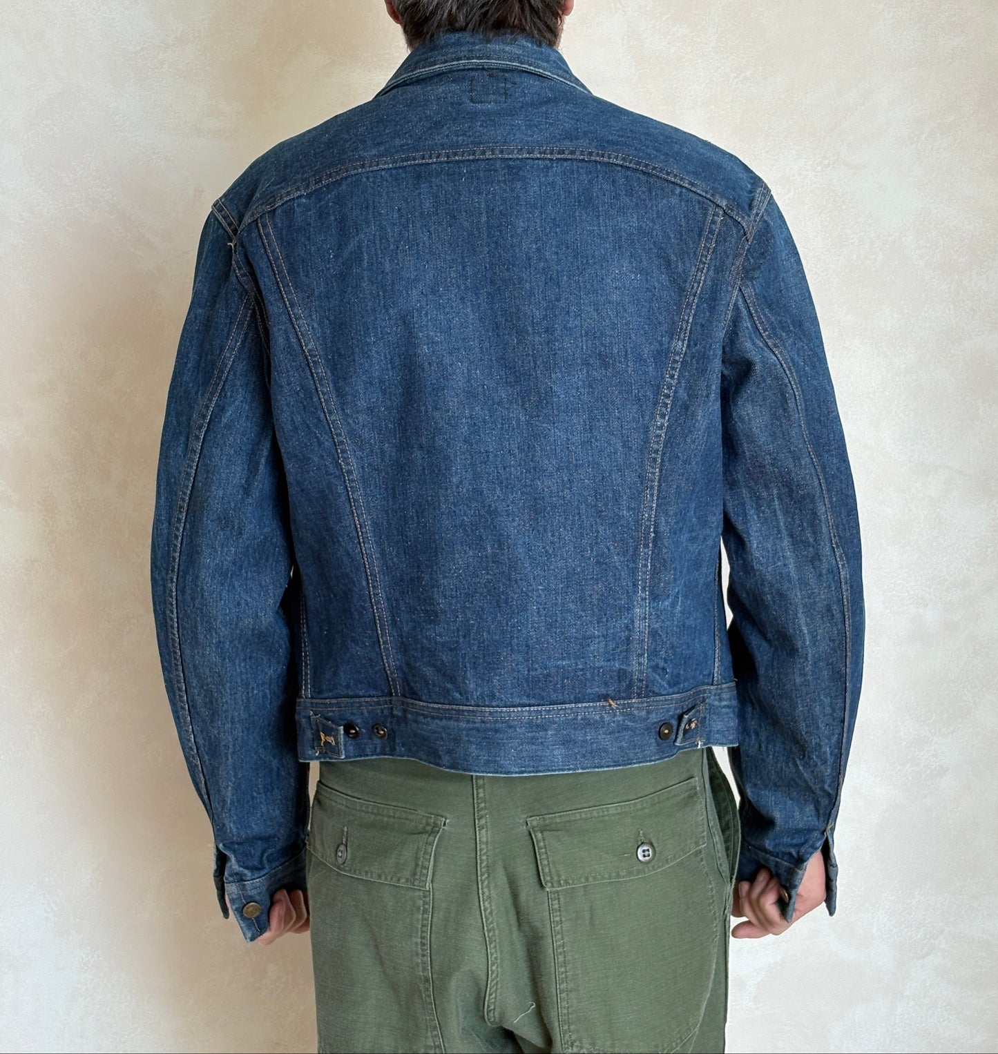 Vintage 70s Lee Union Made Denim Jacket | 2 Pockets | Made in USA | Size 44US / 54EU | Classic Blue Jean Workwear | AJ357 Studio