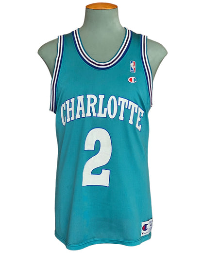 Size 44. Champion NBA Johnson #2 Jersey Charlotte Hornets. Made In USA-AJ357 Studio