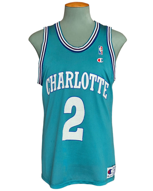 Size 44. Champion NBA Johnson #2 Jersey Charlotte Hornets. Made In USA-AJ357 Studio