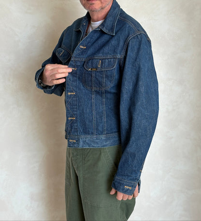 Vintage 70s Lee Union Made Denim Jacket | 2 Pockets | Made in USA | Size 44US / 54EU | Classic Blue Jean Workwear | AJ357 Studio