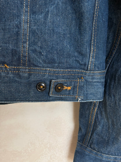 Vintage 70s Lee Union Made Denim Jacket | 2 Pockets | Made in USA | Size 44US / 54EU | Classic Blue Jean Workwear | AJ357 Studio