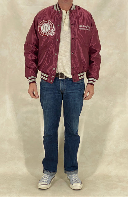Size Med. Vintage 80s Butwin Satin Baseball Varsity Jacket – Made in USA-AJ357 Studio