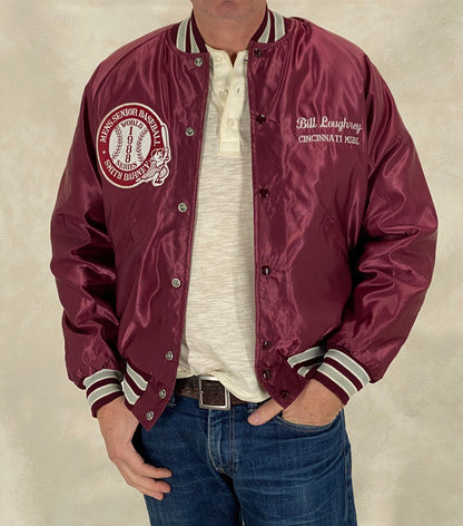 Size Med. Vintage 80s Butwin Satin Baseball Varsity Jacket – Made in USA-AJ357 Studio