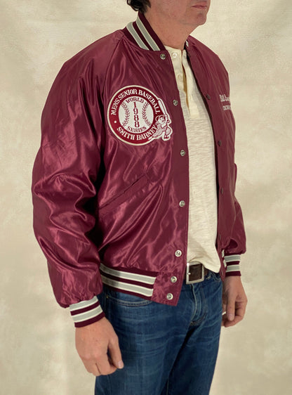 Size Med. Vintage 80s Butwin Satin Baseball Varsity Jacket – Made in USA-AJ357 Studio