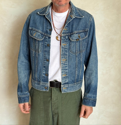 Vintage 80s Lee Denim Jacket 2 Pockets Made in Canada | Size 42US / 52EU