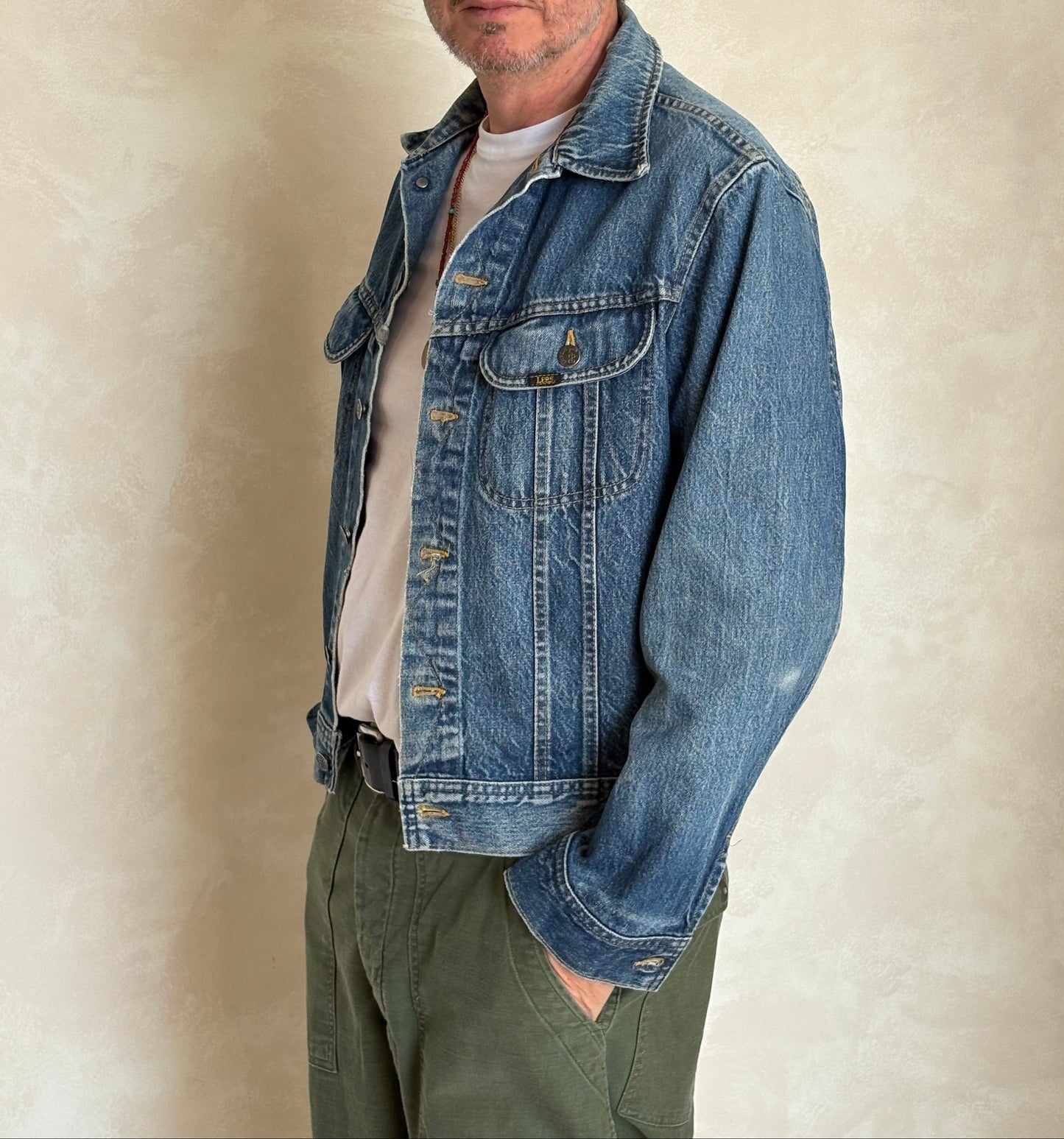 Vintage 80s Lee Denim Jacket 2 Pockets Made in Canada | Size 42US / 52EU