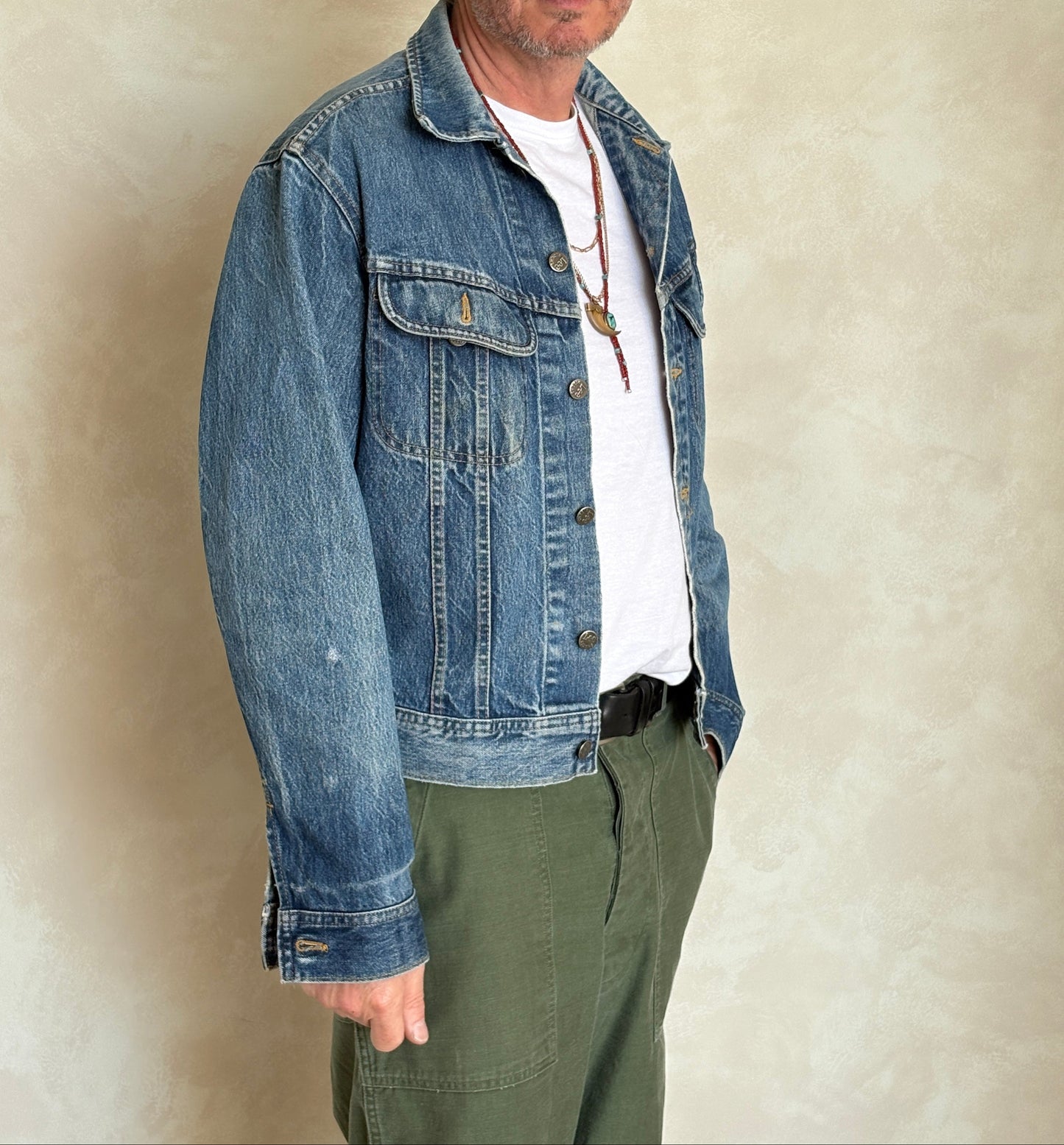 Vintage 80s Lee Denim Jacket 2 Pockets Made in Canada | Size 42US / 52EU