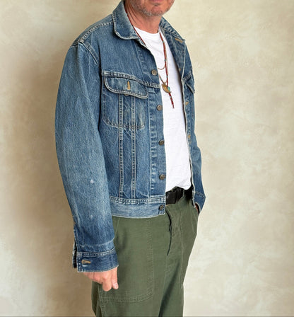Vintage 80s Lee Denim Jacket 2 Pockets Made in Canada | Size 42US / 52EU