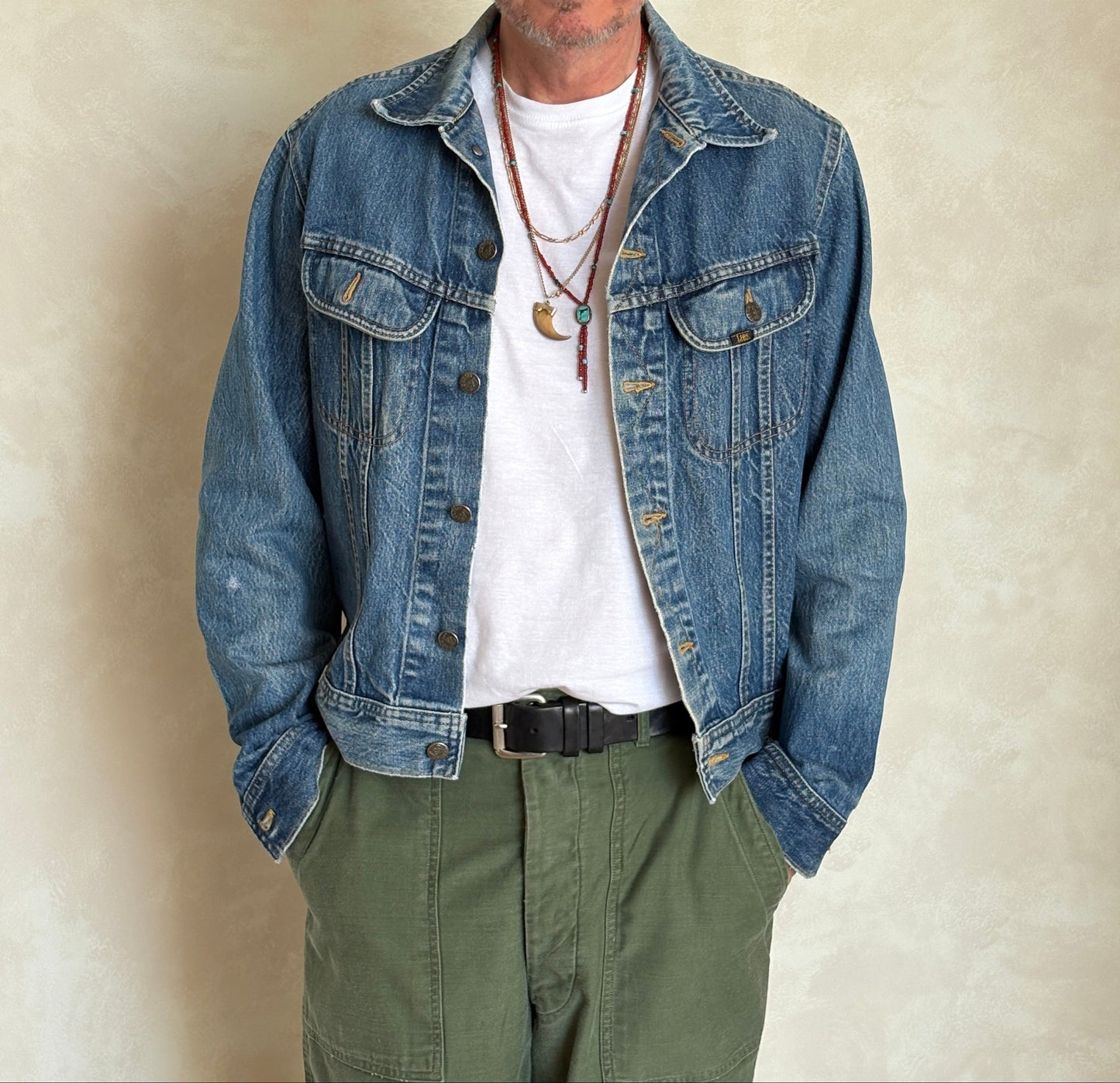 Vintage 80s Lee Denim Jacket 2 Pockets Made in Canada | Size 42US / 52EU