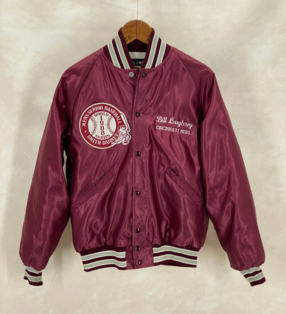Size Med. Vintage 80s Butwin Satin Baseball Varsity Jacket – Made in USA-AJ357 Studio