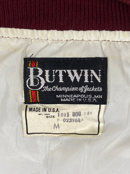 Size Med. Vintage 80s Butwin Satin Baseball Varsity Jacket – Made in USA-AJ357 Studio