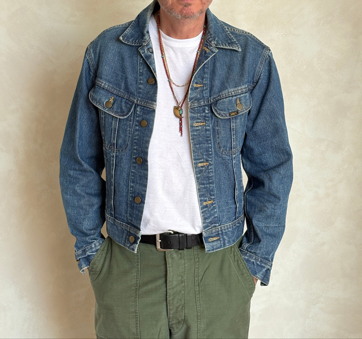 Vintage 80s Lee  Denim Jacket | 2 Pockets | Made in Canada | Size 40US / 50EU