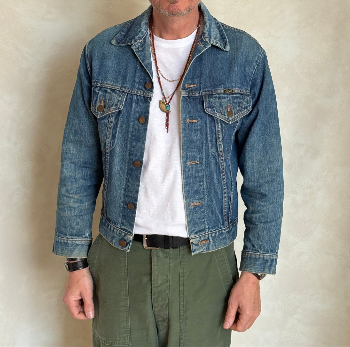 Vintage 70s Wrangler Denim Jacket  2-Pocket Made in USA  Size 38US/48EU