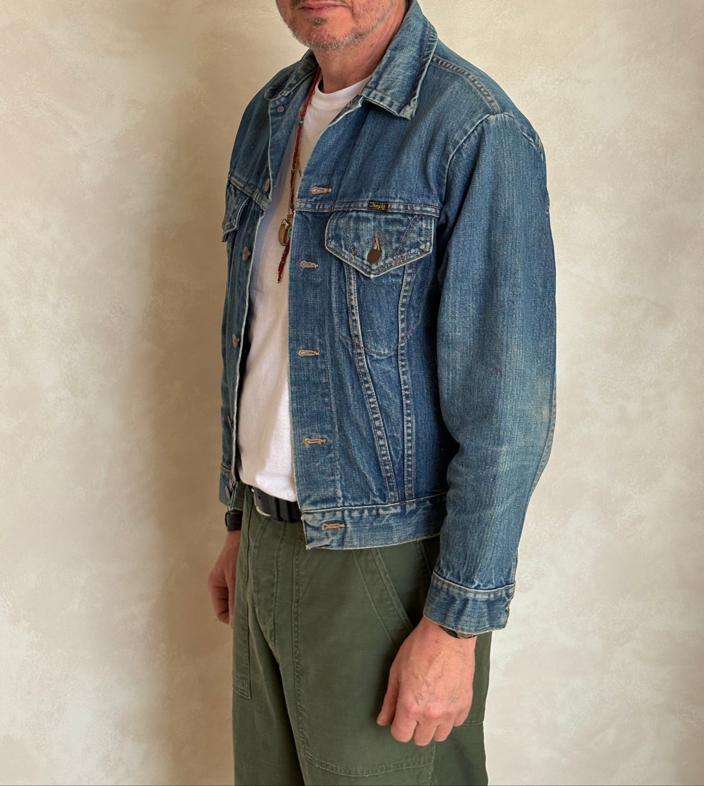 Vintage 70s Wrangler Denim Jacket  2-Pocket Made in USA  Size 38US/48EU