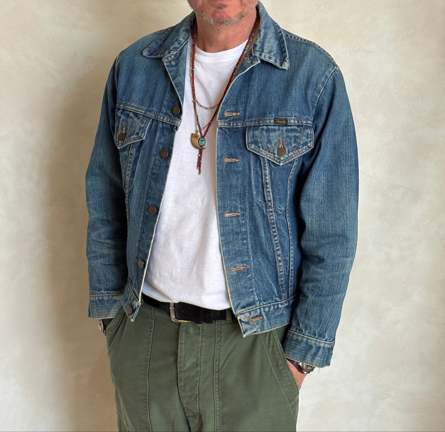 Vintage 70s Wrangler Denim Jacket  2-Pocket Made in USA  Size 38US/48EU
