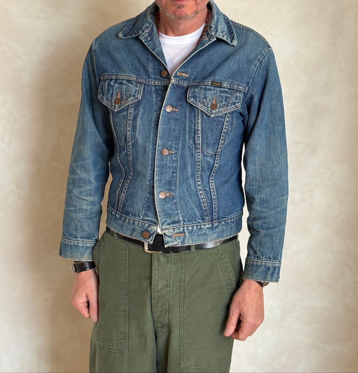 Vintage 70s Wrangler Denim Jacket  2-Pocket Made in USA  Size 38US/48EU