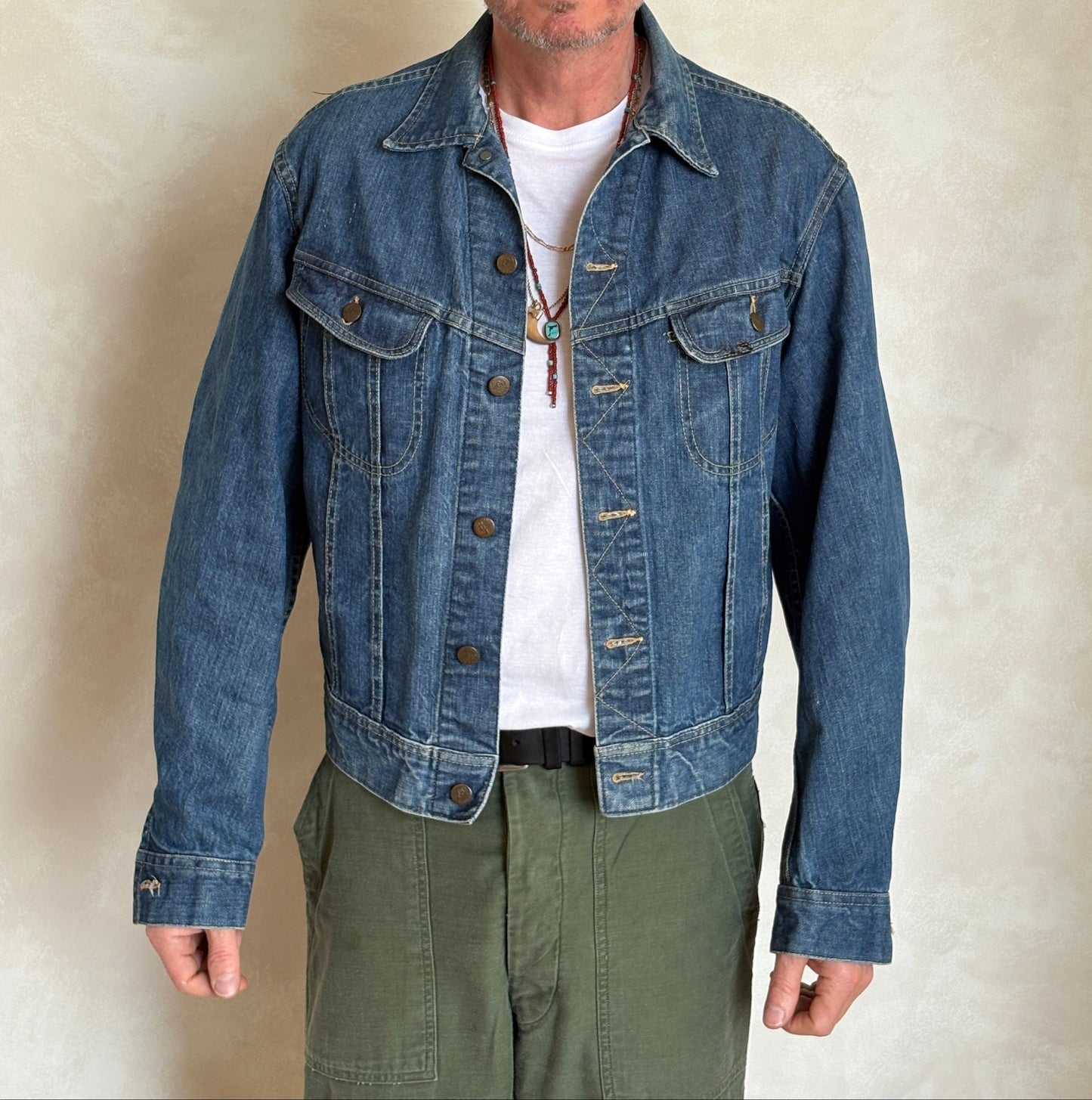 Vintage 70s Lee Union Made Denim Jacket  Made in USA  Size 44-46US / 54-56EU