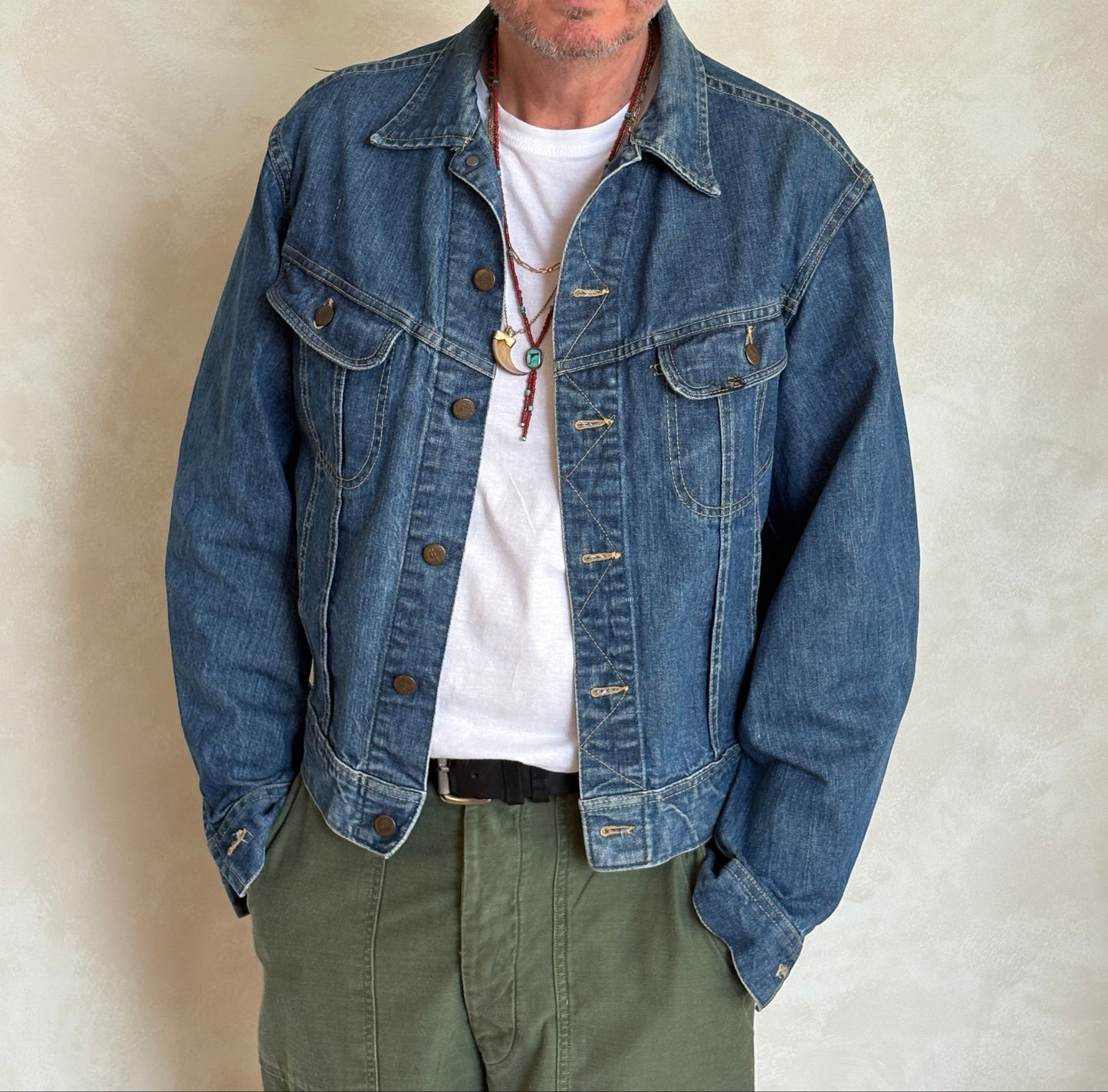 Vintage 70s Lee Union Made Denim Jacket  Made in USA  Size 44-46US / 54-56EU