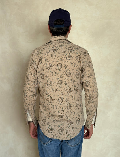 Size M. Authentic Vintage 80’s Campus Western Shirt —Floral print-AJ357 Studio