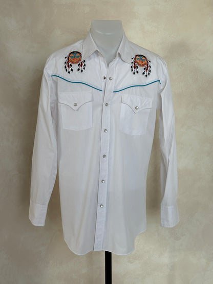 Size M. Authentic Vintage 80’s Embroidered Western Shirt-AJ357 Studio