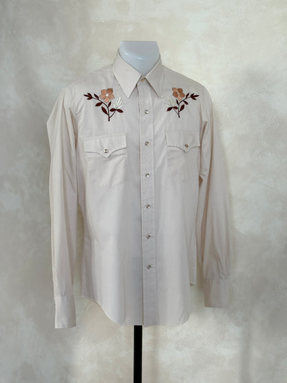 Size Med. Authentic Vintage 70’s embroidered Western Shirt-AJ357 Studio