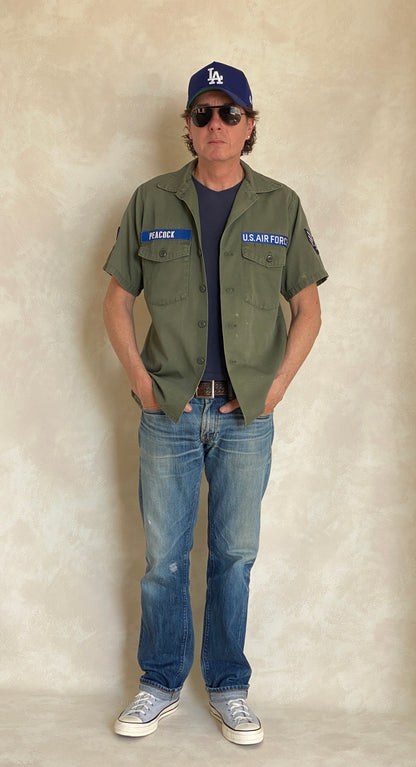 Medium Authentic Vintage 1977 US Army OG 507 Fatigue Shirt | Classic Military Style | USA Vintage BCN-AJ357 Studio