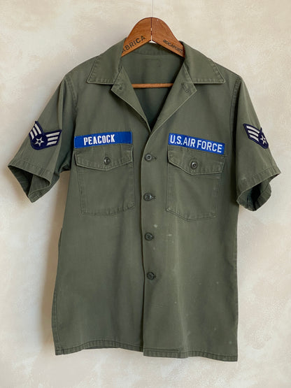 Medium Authentic Vintage 1977 US Army OG 507 Fatigue Shirt | Classic Military Style | USA Vintage BCN-AJ357 Studio